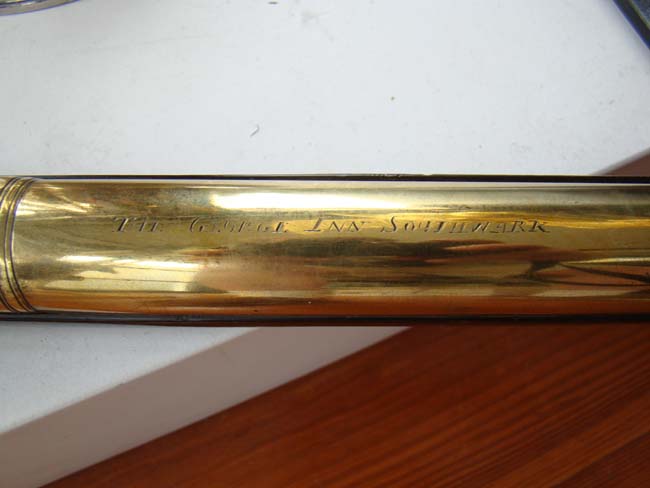 A fine and historic brass barreled blunderbuss made by William Jover of London circa 1760-1780 and inscribed "The George Inn, Southwark" — image 2